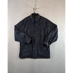 Baracuta Chore Jacket Mens XL Black Viscose Blend Button Up Made in Canada Lined